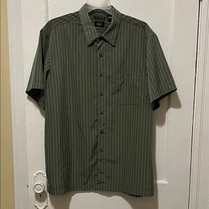 Croft & Barrow Olive Pinstripe Button-Down Shirt